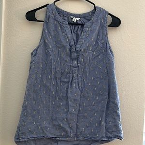 Blue and gold blouse